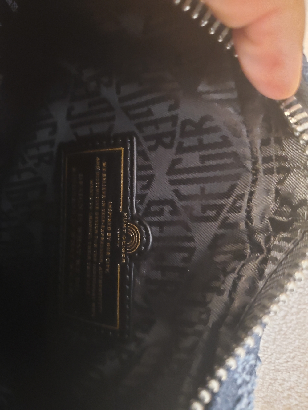 Kurt Geiger Denim Quilted Crossbody Bag - Picture 5 of 9